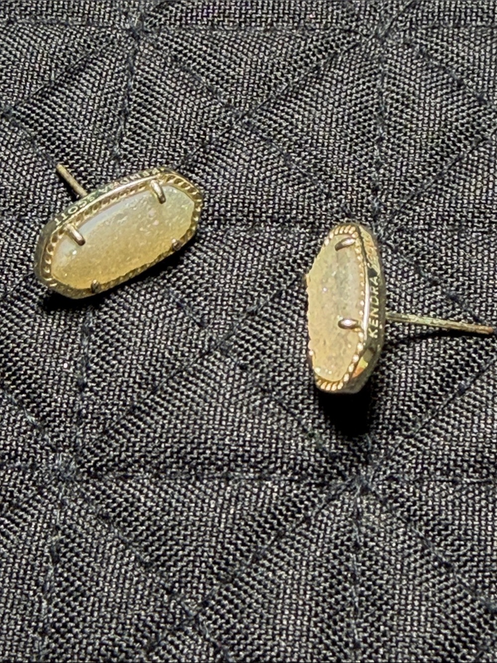Kendra Scott Gold-Tone Iridescent Druzy Oval Stud Earrings
